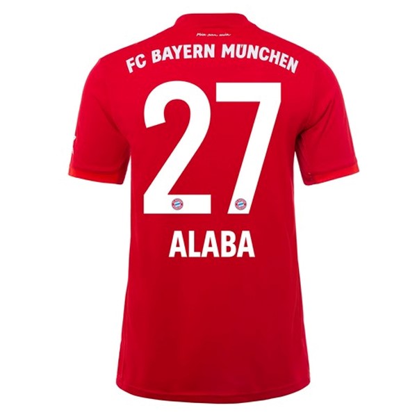 Camiseta Bayern Munich NO.27 Alaba Replica Primera Ropa 2019/20 Rojo